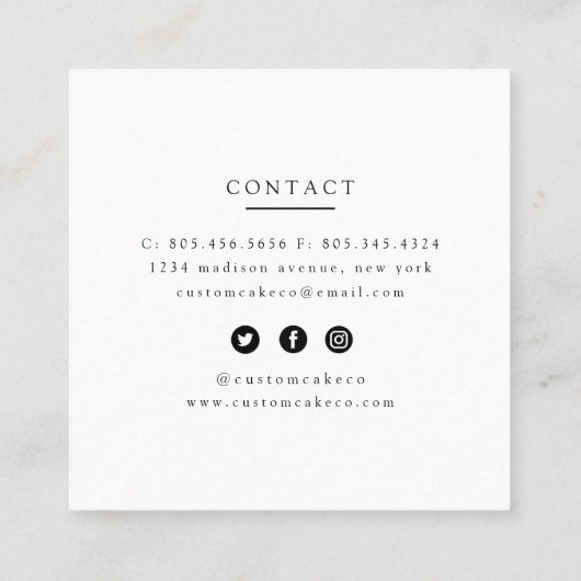 Rosa, goldfarbene Glitzer und Blumenkuchen Quadratische Visitenkarte (Rückseite)