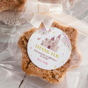 Rosa goldfarbene Kronenschilder Aufkleber Geburtst