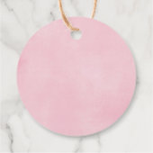 Rosa goldfarbene lila Blüte Butterfly Babydusche Geschenkanhänger (Rückseite)