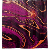 Rosa goldfarbene Marmordusche Vorhang (Vorderseite)