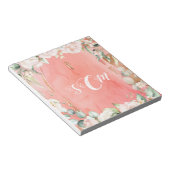 Rosa goldfarbene Pfirsichfarben Notizblock (angewinkelt)