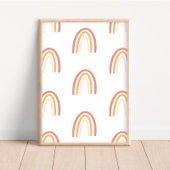 Rosa/goldfarbene Regenbows Niedliches Kinderzimmer Poster
