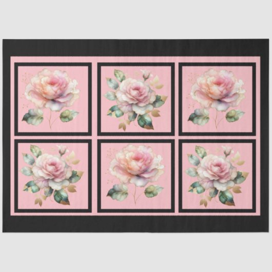 Rosa goldfarbene Rose, gepolstert Seidenpapier (Vorderseite)