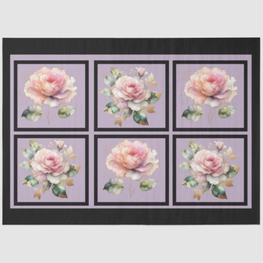 Rosa goldfarbene Rose, gepolstert Seidenpapier (Vorderseite)