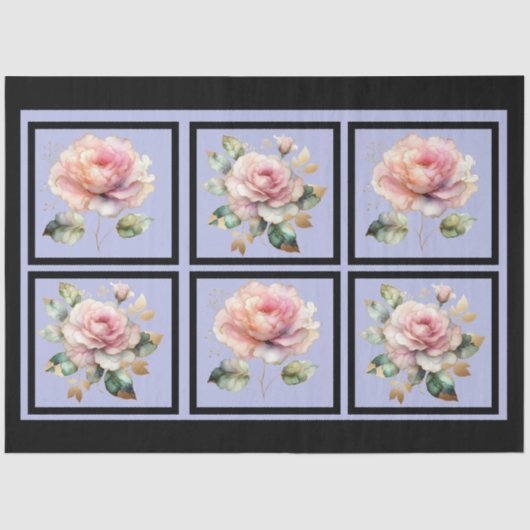 Rosa goldfarbene Rose, gepolstert Seidenpapier (Vorderseite)