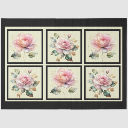 Rosa goldfarbene Rose, gepolstert Seidenpapier (Vorderseite)