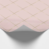 Rosa goldfarbene Streifen Glamour Shiny Design Geschenkpapier (Ecke)