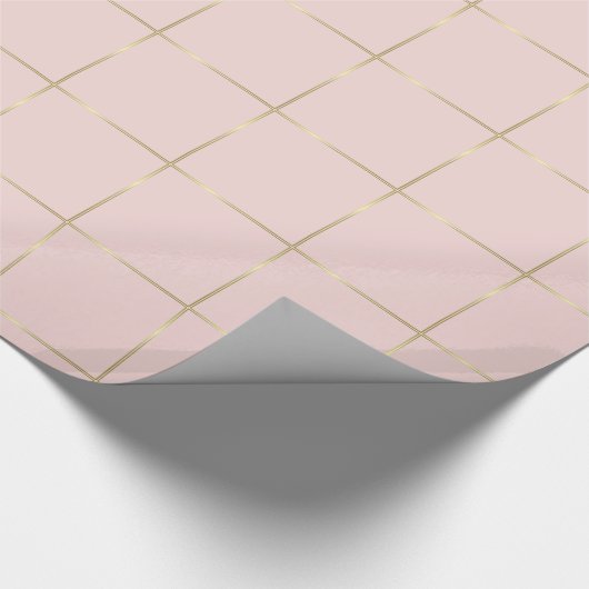Rosa goldfarbene Streifen Glamour Shiny Design Geschenkpapier (Ecke)