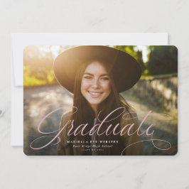 Rosa-goldfarbener Abschluss mit einfachem Drehbuch Ankündigung