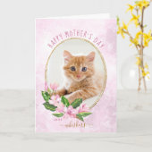 Rosa goldfarbener Blumenreath Katzenkätzchen Mutte Karte (Gelbe Blume)