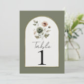 Rosa Goldfarbener Blumentisch Einladung (Stehend Vorderseite)