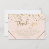 Rosa goldfarbener Glitzer Streifen danke Ihnen Bab (Vorderseite)