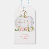 Rosa goldfarbener Kürbis Dankeschön-Tag Geschenkanhänger (Vorderseite)