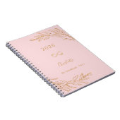 Rosa goldfarbenes botanisches Blattwerk Notizblock (Rechte Seite)