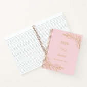 Rosa goldfarbenes botanisches Blattwerk Notizblock (Innenseite)