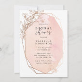Rosa goldfarbenes Brautparty Einladung (Vorderseite)