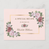Rosa goldfarbenes Brautparty Rezept Karte (Vorderseite)