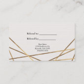 Rosa & goldfarbenes Glam Elegante Festival - Marth Empfehlungskarte (Rückseite)