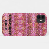 Rosa goldfarbenes glitteriges Muster Case-Mate iPhone Hülle (Rückseite (Horizontal))