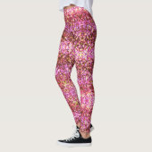 Rosa goldfarbenes glitteriges Muster Leggings (Links)