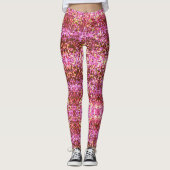 Rosa goldfarbenes glitteriges Muster Leggings (Vorderseite)