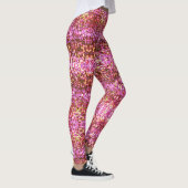 Rosa goldfarbenes glitteriges Muster Leggings (Rechts)
