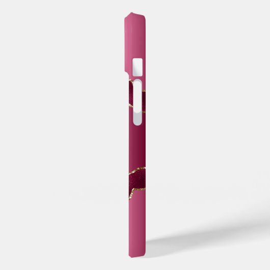 Rosa goldfarbenes Marmornamenskript Case-Mate iPhone Hülle (Rückseite / Links)