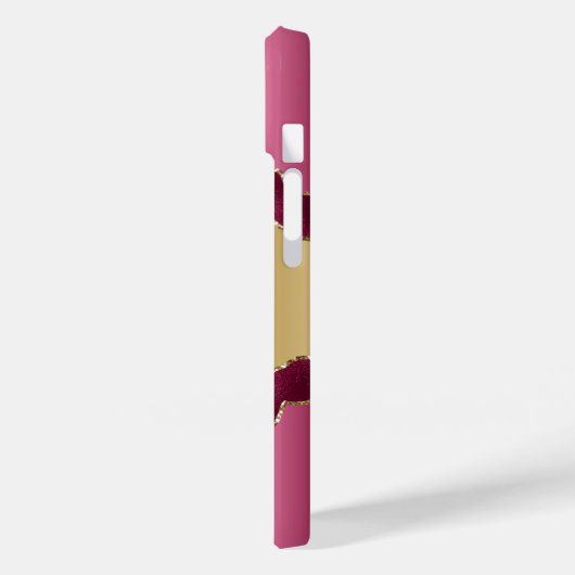 Rosa goldfarbenes Marmornamenskript Case-Mate iPhone Hülle (Rückseite / Links)