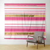 Rosa goldfarbenes vertikales Muster Wandteppich (Beispiel (Horizontal))