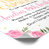 Rosa Goldflorendruck Kronenkapsel Poster (Ecke)