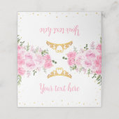 Rosa Goldflorenkronprinzessin Birthday Platzkarte (Außenseite Aufgefaltet)