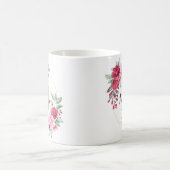 Rosa Goldflorenmonogramm Kaffeetasse (Mittel)