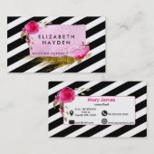 Rosa Goldfolie Florale Visitenkarte (Vorne/Hinten)