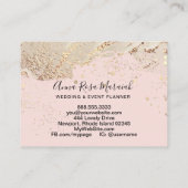 *~* Rosa Goldfolie Glitzer Schöne Hochzeit Elegant Visitenkarte (Rückseite)