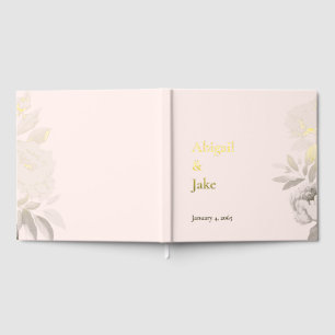 Rosa Goldfolie Personalisierte Hochzeit Gästebuch