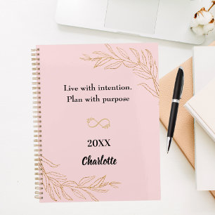 Rosa Goldfolie-Zitat 2026 Planer