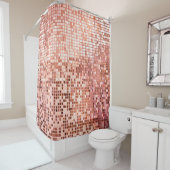 Rosa, goldgelb, viereckige Mosaikfliesen für Texti Duschvorhang (Beispiel)