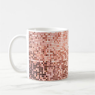 Rosa, goldgelb, viereckige Mosaikfliesen für Texti Kaffeetasse