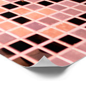 Rosa, goldgelb, viereckige Mosaikfliesen für Texti Poster (Ecke)