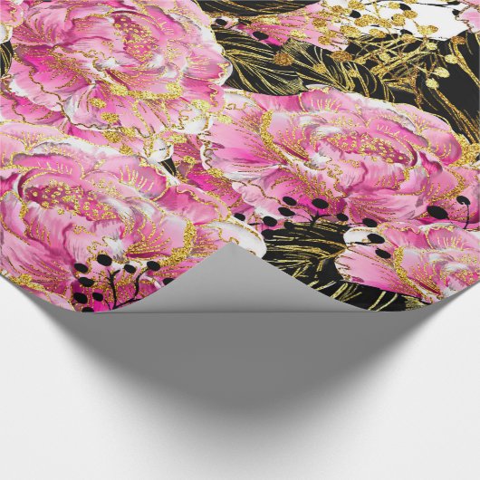 Rosa Goldgelbe Geschenkpapier (Ecke)