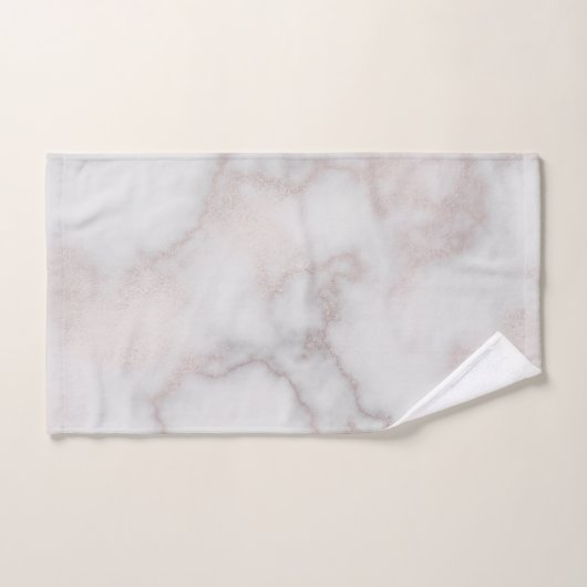 Rosa, goldgelbes Marmormuster in Rosatönen Badhandtuch Set (Handtuch)