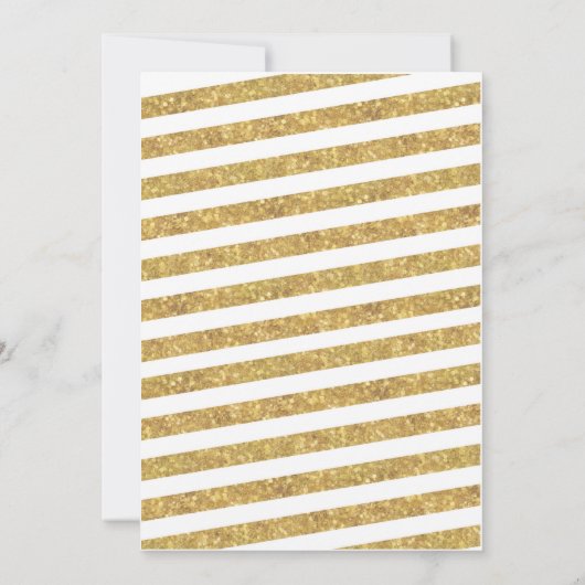 rosa Goldgestreifte Einladung (Rückseite)