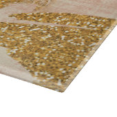 *~* rosa GoldGlitzer beunruhigtes Texturgoldenes Schneidebrett (Ecke)