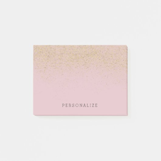 Rosa GoldGlitzer Post-it Klebezettel (Vorderseite)
