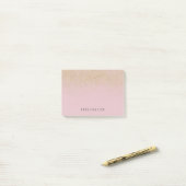 Rosa GoldGlitzer Post-it Klebezettel (Auf Schreibtisch)