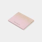 Rosa GoldGlitzer Post-it Klebezettel (angewinkelt)