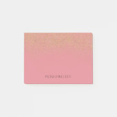 Rosa GoldGlitzer Post-it Klebezettel (Vorderseite)