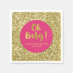 Rosa GoldGlitzerconfetti-oh Baby-Baby-Dusche Serviette