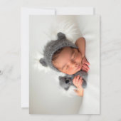 Rosa Goldgrün Eukalyptus Girl Taufe Einladung (Rückseite)