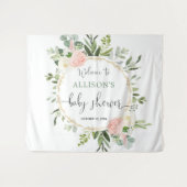 Rosa Goldgrün Mädchen Dusche Hintergrund Schild Wandteppich (Vorderseite (Horizontal))